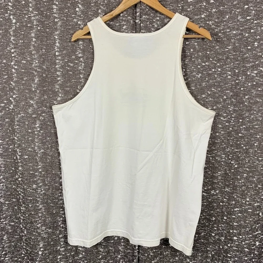 Vintage 90s Speedo Athletic Department Graphic White Tank Top Shirt XL‎